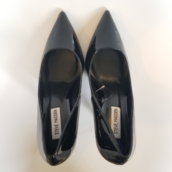 NIB NWOT Steve Madden Altisha black patent 4.25" heels siz 8.5 - Picture 6 of 13